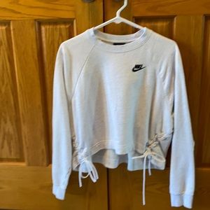 Grey Nike crop crewneck sweatshirt